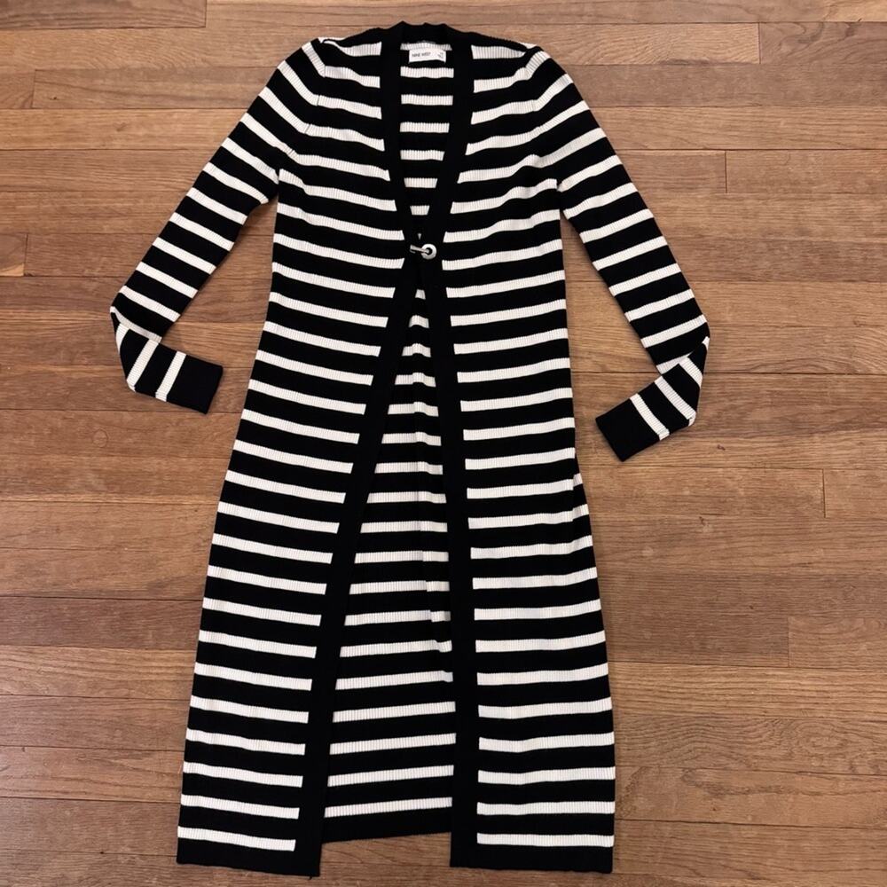 Nine West striped open front sweater dress with bar and ring closure XS
b75